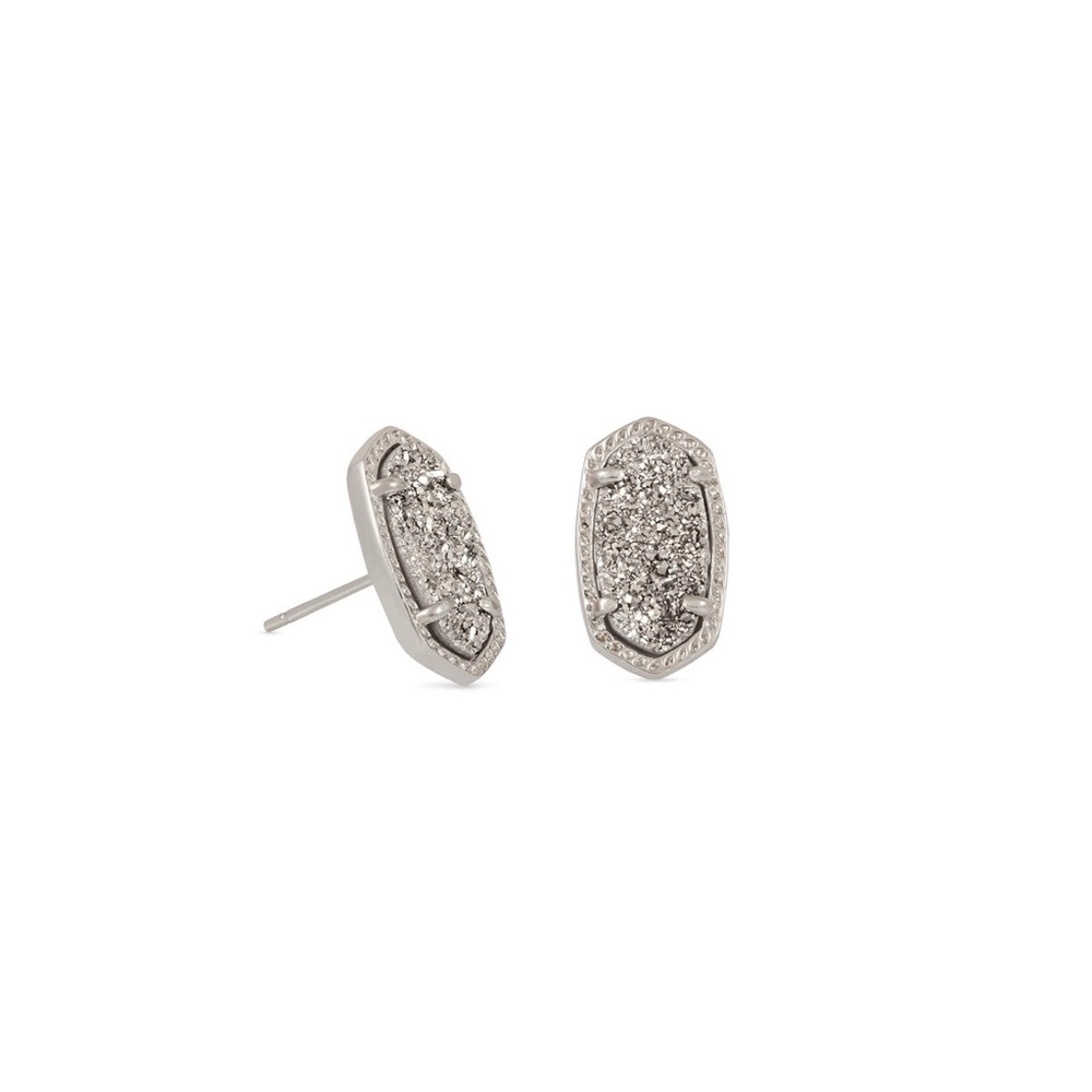 Kendra Scott Platinum Drusy Stud Earrings